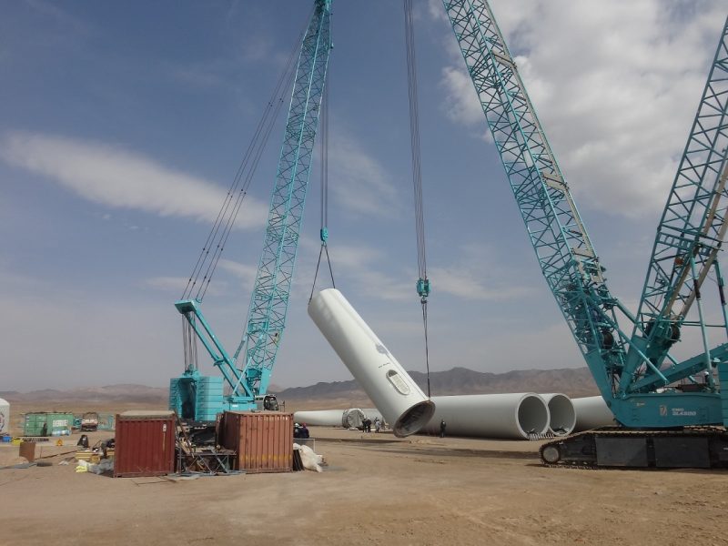 Installation of Iran's largest wind turbine