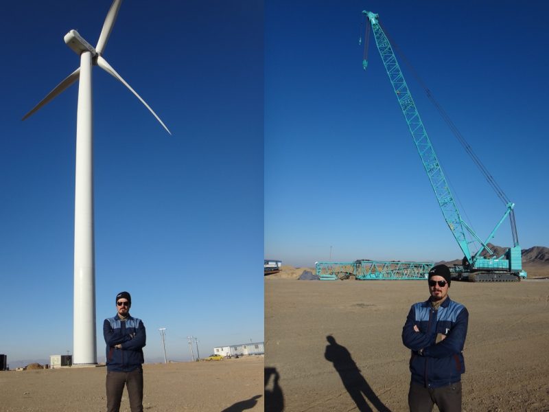 Installation of Iran's largest wind turbine